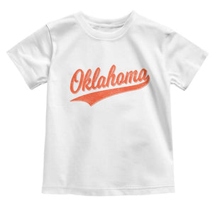 Vintage Oklahoma Orange Throwback Distressed Toddler T Shirt Retro Classic OK State Pride TS02 White Print Your Wear