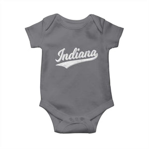 Vintage Indiana Retro Throwback Distressed Baby Onesie Retro Classic IN State Pride TS02 Charcoal Print Your Wear
