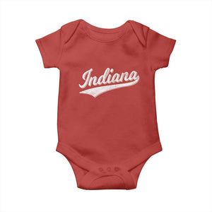 Vintage Indiana Retro Throwback Distressed Baby Onesie Retro Classic IN State Pride TS02 Red Print Your Wear