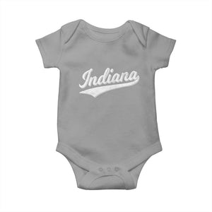 Vintage Indiana Retro Throwback Distressed Baby Onesie Retro Classic IN State Pride TS02 Sport Gray Print Your Wear