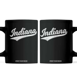 Vintage Indiana Retro Throwback Distressed Coffee Mug Retro Classic IN State Pride TS02 Black Print Your Wear
