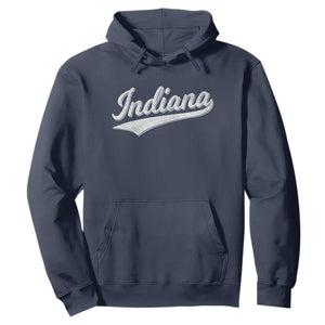 Vintage Indiana Retro Throwback Distressed Hoodie Retro Classic IN State Pride TS02 Navy Print Your Wear