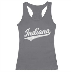 Vintage Indiana Retro Throwback Distressed Racerback Tank Top Retro Classic IN State Pride TS02 Charcoal Print Your Wear