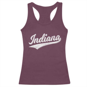 Vintage Indiana Retro Throwback Distressed Racerback Tank Top Retro Classic IN State Pride TS02 Maroon Print Your Wear