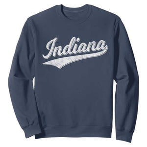 Vintage Indiana Retro Throwback Distressed Sweatshirt Retro Classic IN State Pride TS02 Navy Print Your Wear