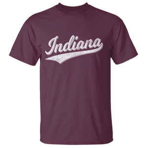 Vintage Indiana Retro Throwback Distressed T Shirt Retro Classic IN State Pride TS02 Maroon Print Your Wear