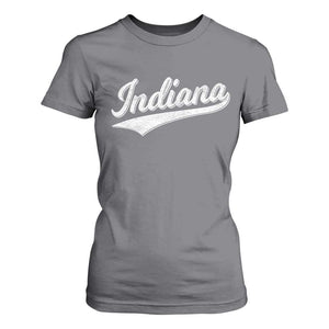 Vintage Indiana Retro Throwback Distressed T Shirt For Women Retro Classic IN State Pride TS02 Charcoal Print Your Wear