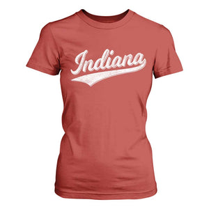 Vintage Indiana Retro Throwback Distressed T Shirt For Women Retro Classic IN State Pride TS02 Red Print Your Wear