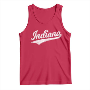 Vintage Indiana Retro Throwback Distressed Tank Top Retro Classic IN State Pride TS02 Red Print Your Wear