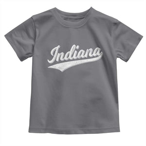 Vintage Indiana Retro Throwback Distressed Toddler T Shirt Retro Classic IN State Pride TS02 Charcoal Print Your Wear