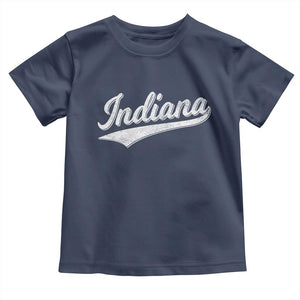 Vintage Indiana Retro Throwback Distressed Toddler T Shirt Retro Classic IN State Pride TS02 Navy Print Your Wear