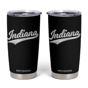 Vintage Indiana Retro Throwback Distressed Tumbler Cup Retro Classic IN State Pride TS02 Black Print Your Wear
