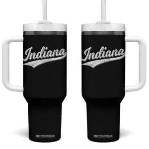 Vintage Indiana Retro Throwback Distressed Tumbler With Handle Retro Classic IN State Pride TS02 One Size: 40 oz Black Print Your Wear