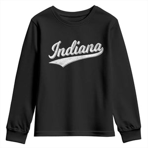 Vintage Indiana Retro Throwback Distressed Youth Sweatshirt Retro Classic IN State Pride TS02 Black Print Your Wear