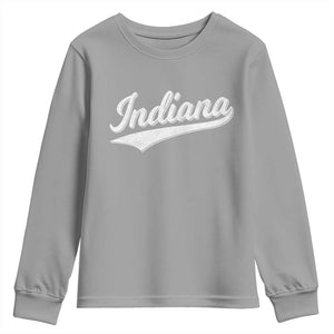 Vintage Indiana Retro Throwback Distressed Youth Sweatshirt Retro Classic IN State Pride TS02 Sport Gray Print Your Wear