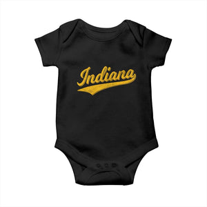 Vintage Indiana Retro Yellow Throwback Distressed Baby Onesie Retro Classic IN State Pride TS02 Black Print Your Wear