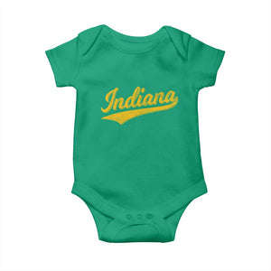 Vintage Indiana Retro Yellow Throwback Distressed Baby Onesie Retro Classic IN State Pride TS02 Irish Green Print Your Wear