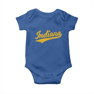 Vintage Indiana Retro Yellow Throwback Distressed Baby Onesie Retro Classic IN State Pride TS02 Royal Blue Print Your Wear