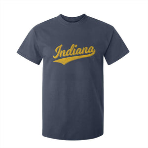 Vintage Indiana Retro Yellow Throwback Distressed T Shirt For Kid Retro Classic IN State Pride TS02 Navy Print Your Wear