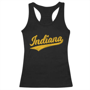 Vintage Indiana Retro Yellow Throwback Distressed Racerback Tank Top Retro Classic IN State Pride TS02 Black Print Your Wear