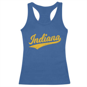 Vintage Indiana Retro Yellow Throwback Distressed Racerback Tank Top Retro Classic IN State Pride TS02 Royal Blue Print Your Wear