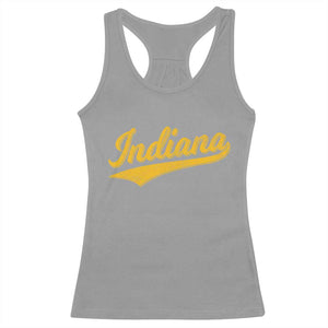 Vintage Indiana Retro Yellow Throwback Distressed Racerback Tank Top Retro Classic IN State Pride TS02 Sport Gray Print Your Wear