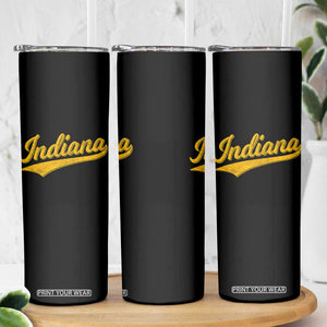 Vintage Indiana Retro Yellow Throwback Distressed Skinny Tumbler Retro Classic IN State Pride TS02 Print Your Wear