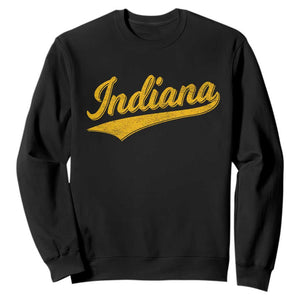 Vintage Indiana Retro Yellow Throwback Distressed Sweatshirt Retro Classic IN State Pride TS02 Black Print Your Wear