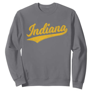 Vintage Indiana Retro Yellow Throwback Distressed Sweatshirt Retro Classic IN State Pride TS02 Charcoal Print Your Wear