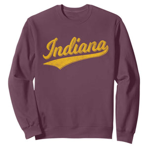 Vintage Indiana Retro Yellow Throwback Distressed Sweatshirt Retro Classic IN State Pride TS02 Maroon Print Your Wear