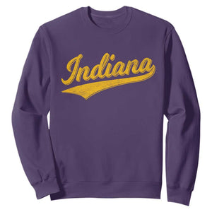 Vintage Indiana Retro Yellow Throwback Distressed Sweatshirt Retro Classic IN State Pride TS02 Purple Print Your Wear