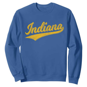 Vintage Indiana Retro Yellow Throwback Distressed Sweatshirt Retro Classic IN State Pride TS02 Royal Blue Print Your Wear