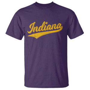 Vintage Indiana Retro Yellow Throwback Distressed T Shirt Retro Classic IN State Pride TS02 Purple Print Your Wear