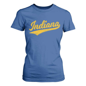 Vintage Indiana Retro Yellow Throwback Distressed T Shirt For Women Retro Classic IN State Pride TS02 Royal Blue Print Your Wear