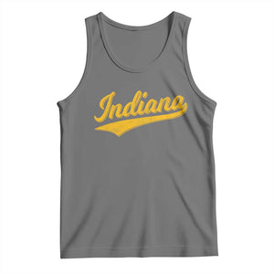 Vintage Indiana Retro Yellow Throwback Distressed Tank Top Retro Classic IN State Pride TS02 Black Heather Print Your Wear