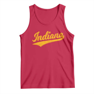 Vintage Indiana Retro Yellow Throwback Distressed Tank Top Retro Classic IN State Pride TS02 Red Print Your Wear
