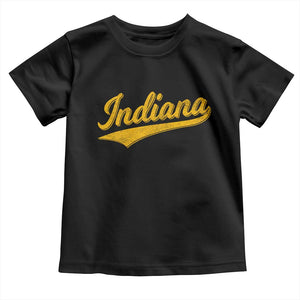 Vintage Indiana Retro Yellow Throwback Distressed Toddler T Shirt Retro Classic IN State Pride TS02 Black Print Your Wear
