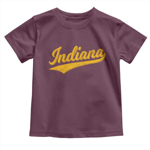 Vintage Indiana Retro Yellow Throwback Distressed Toddler T Shirt Retro Classic IN State Pride TS02 Maroon Print Your Wear
