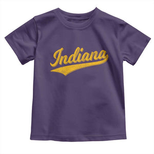 Vintage Indiana Retro Yellow Throwback Distressed Toddler T Shirt Retro Classic IN State Pride TS02 Purple Print Your Wear