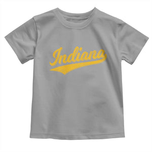 Vintage Indiana Retro Yellow Throwback Distressed Toddler T Shirt Retro Classic IN State Pride TS02 Sport Gray Print Your Wear