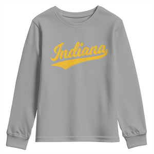 Vintage Indiana Retro Yellow Throwback Distressed Youth Sweatshirt Retro Classic IN State Pride TS02 Sport Gray Print Your Wear