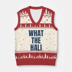 What The Hali V-Neck Knit Sweater Vest Indiana Hoosier Funny Basketball Overrated TS02 Beige Red Print Your Wear