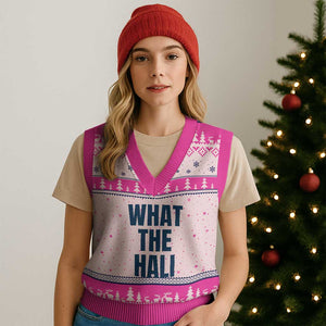 What The Hali V-Neck Knit Sweater Vest Indiana Hoosier Funny Basketball Overrated TS02 Hot Pink Print Your Wear