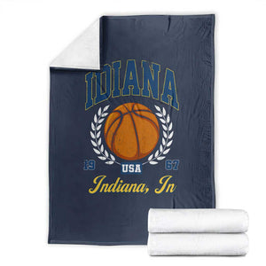 Vintage Indiana Basketball Graphic Throw Blanket Retro 1967 Sports Indianapolis IN Fan TS02 Navy Print Your Wear