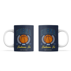 Vintage Indiana Basketball Graphic Coffee Mug Retro 1967 Sports Indianapolis IN Fan TS02 Navy Print Your Wear