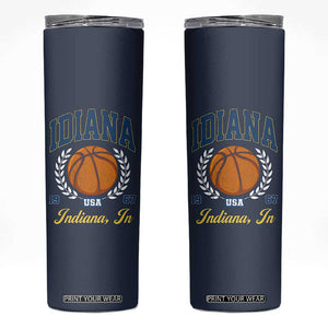 Vintage Indiana Basketball Graphic Skinny Tumbler Retro 1967 Sports Indianapolis IN Fan TS02 Navy Print Your Wear