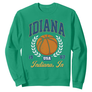 Vintage Indiana Basketball Graphic Sweatshirt Retro 1967 Sports Indianapolis IN Fan TS02 Irish Green Print Your Wear