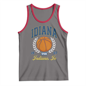 Vintage Indiana Basketball Graphic Tank Top Retro 1967 Sports Indianapolis IN Fan TS02 Deep Heather Red Print Your Wear