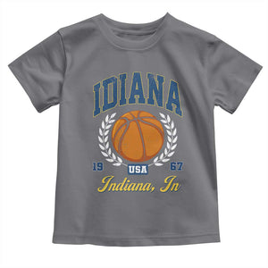 Vintage Indiana Basketball Graphic Toddler T Shirt Retro 1967 Sports Indianapolis IN Fan TS02 Charcoal Print Your Wear