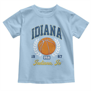 Vintage Indiana Basketball Graphic Toddler T Shirt Retro 1967 Sports Indianapolis IN Fan TS02 Light Blue Print Your Wear